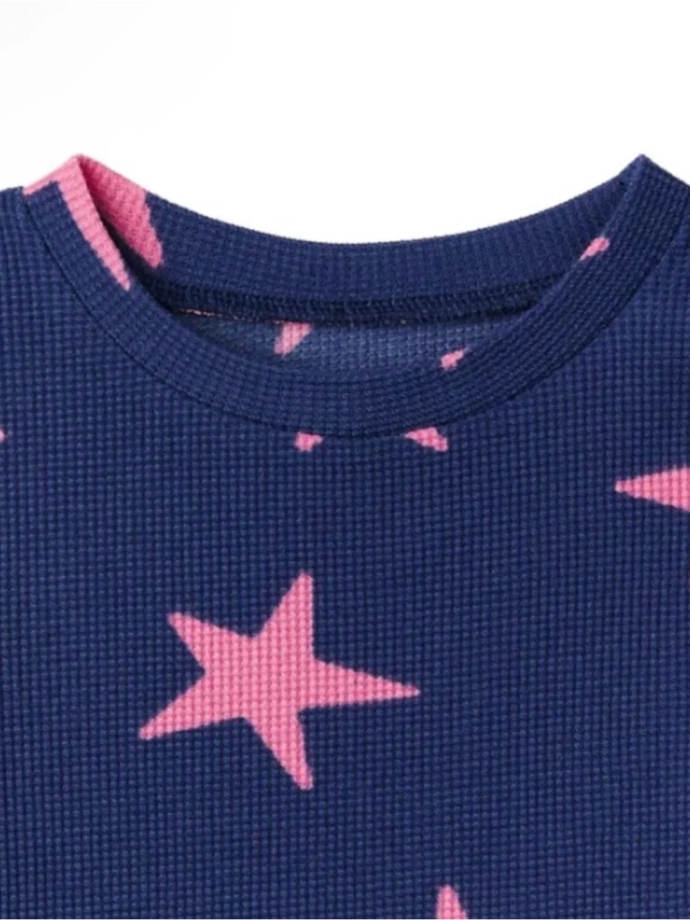 Two-Pack Kids Long-Sleeve Star & Plaid Pajama Set - Navy and Pink size 4T